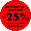 Aufkleber: Sortimentswechsel Abverkauf á 1.000 Stk.