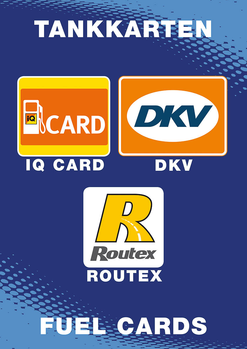 Plakat A0: Akz. Karten IQ Card + DKV + Routex – Randlos Shop